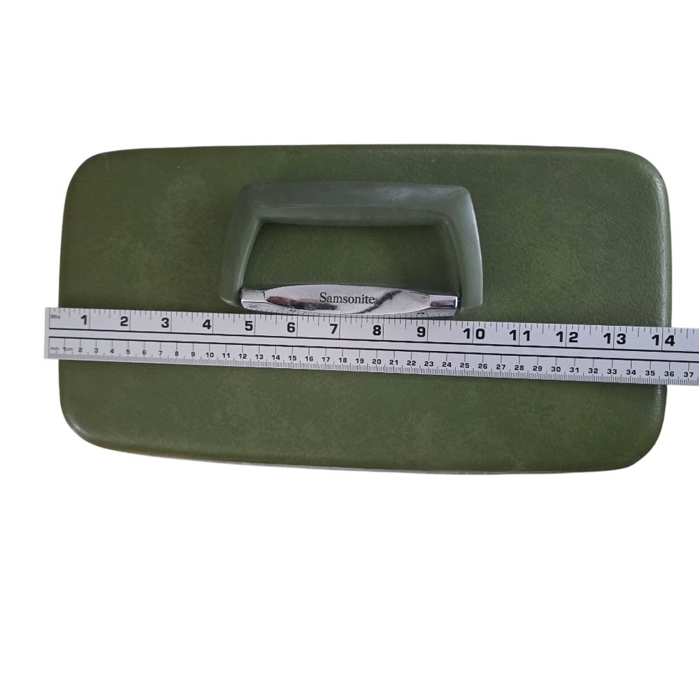 Samsonite Vintage Silhouette Olive Makeup Suitcase Travel Grandmacore - Picture 6 of 11